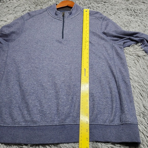 English Laundry Sweater Sweatshirt Mens XL Blue‎ Heathered 1/4 Zip Pullover - Picture 7 of 10